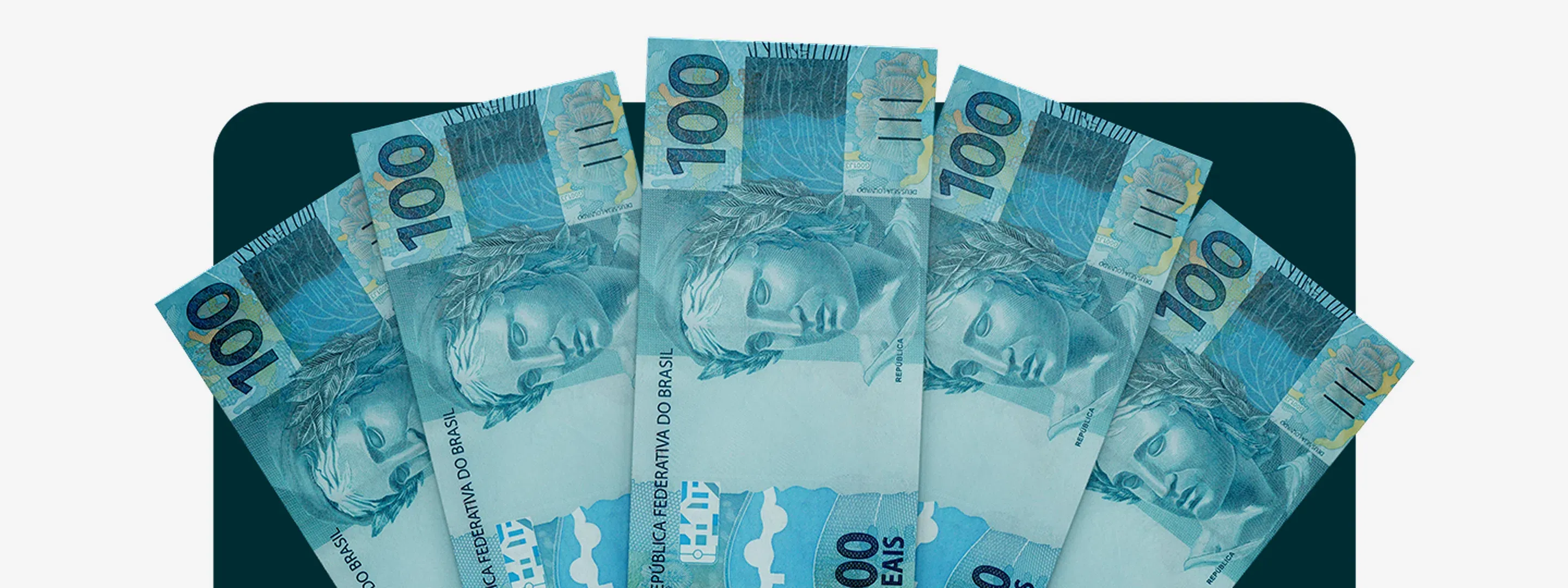 Notas de R$100 representando crédito pessoal Quita