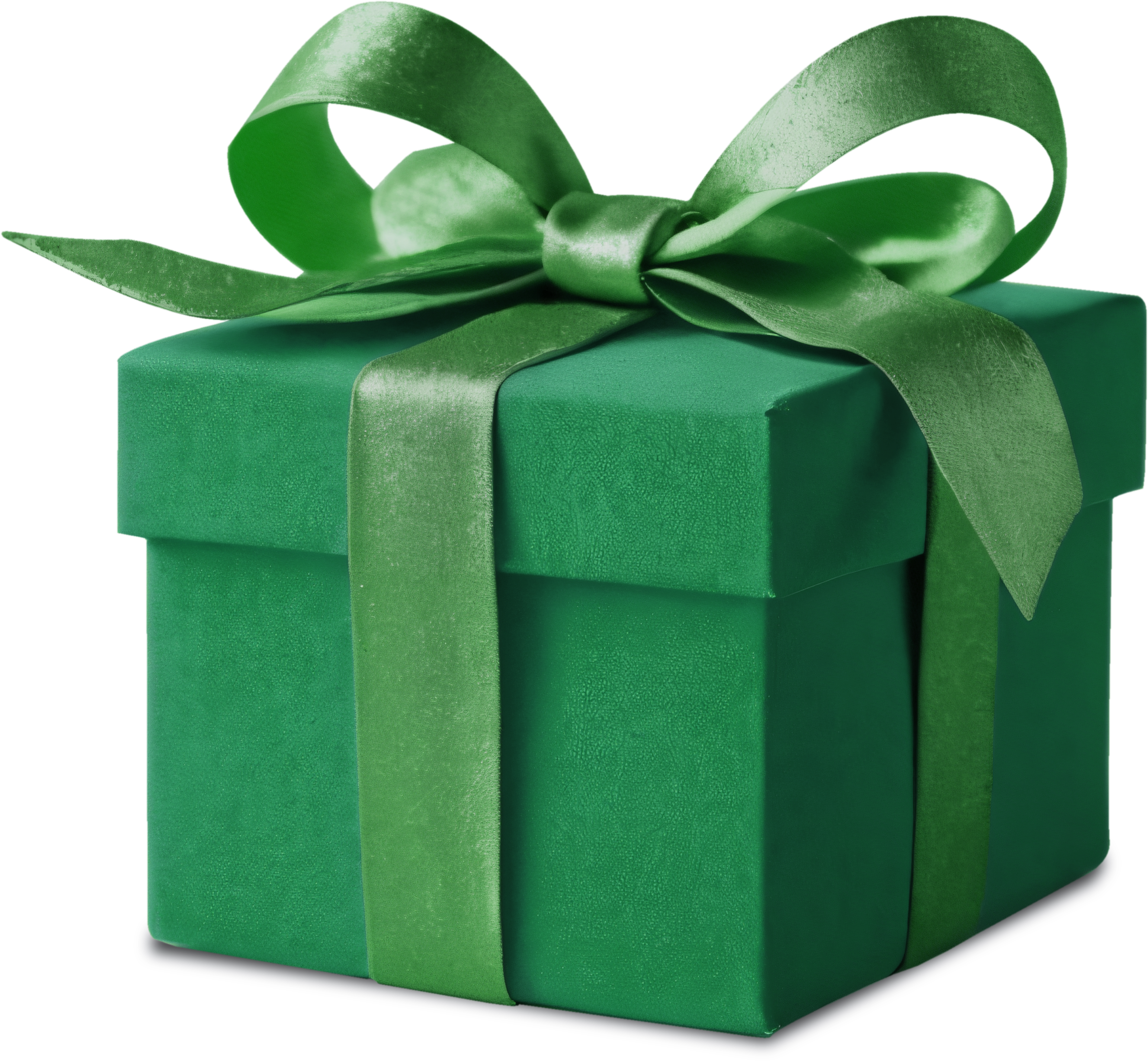 Caixa de presente verde representando o prêmio por indicação